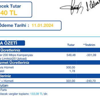 Turkcell Fatura Teknik Servis Ücreti