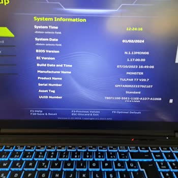 Monster Bios Ekranı Sorunu