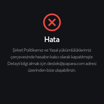 Papara Hesap Erişim Kısıtlaması