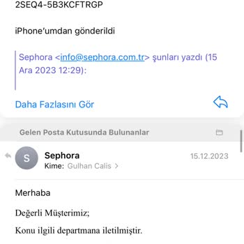 Sephora Ödeme Alınamama Ve Sipariş İptali Sonucu İndirim Kodu Hatası