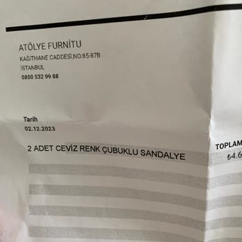 Atölye Furnitu - Spotçu Mimar 2 Adet Sandalyeyi 4 Haftadır Teslim Etmiyorlar