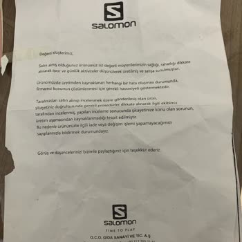Salomon Ayakkabı / Ayıplı Mal