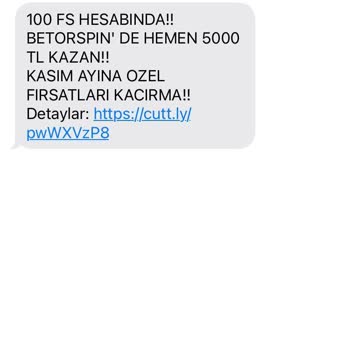 Vodafone Operatörüme Bahis Mesajları Gelmekte