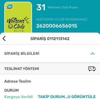 Watsons Siparişim Alıcı Bilgileri Uyuşmuyor Gerekçesiyle İade Edildi