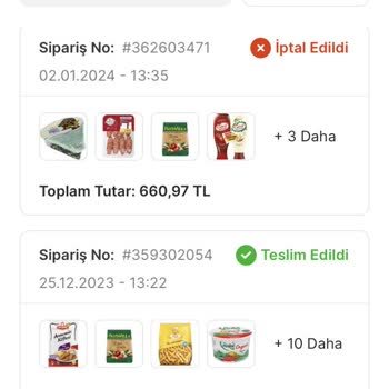 Sürekli İptal Edilen Sipariş Migros