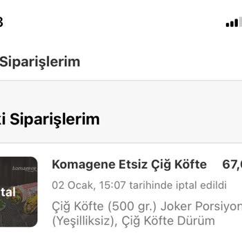 Yemek Sepeti / Komagene Sebepsiz Sipariş İptali...