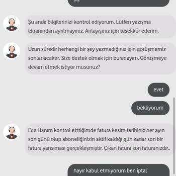 Vodafone Üyelik/Kullanım Dışı Ücret Talep Etmesi?!