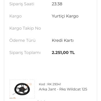 Motosikletsepeti.com Sipariş Teslimatı Ve Kargo Sorunu