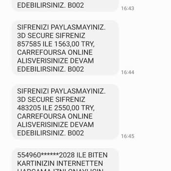 Carrefour SA Online Sitesinden Yapılan Bilgim Dışı Kredi Kartı Ödemesi