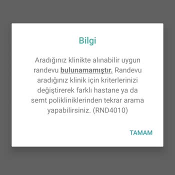 MHRS (Merkezi Hekim Randevu Sistemi) Hastane Randevusu Bulamama