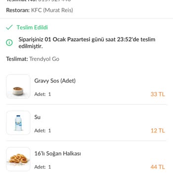 İzmir Murat Reis KFC Siparişi Eksik Getiriyor Para İadesi Yapmıyor