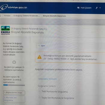 CK Boğaziçi Elektrik Aboneliği Başlatma Hatası