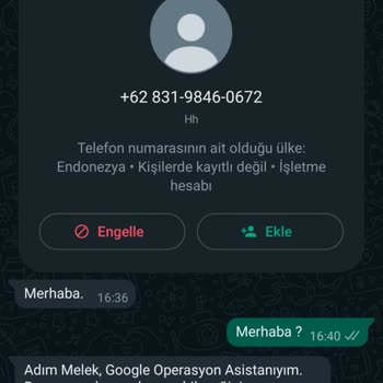WhatsApp +62 Numaradan WhatsApp Mesajı