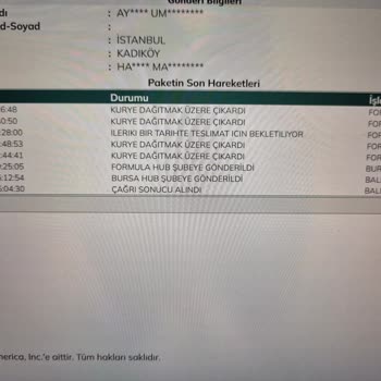 UPS Teslim Edilmeyen Kargo