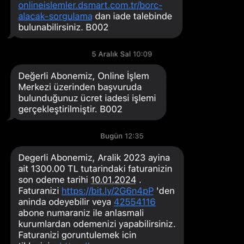 D Smart'ın Aboneliği Bitmesine Rağmen Fatura Çıkarması.