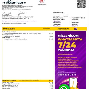 Millenicom Un Fazladan Ücret Tahsil Etmeye Çalışması