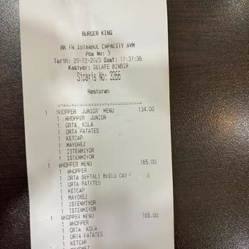 Burger King Hamburger Den Plastik Çıktı