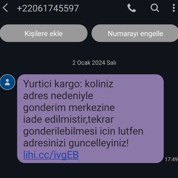 E-ticaret Marka Taklidiyle Dolandırıcılık Koliniz İade Edildi Mesajı Geliyor Yabancı Numaralardan