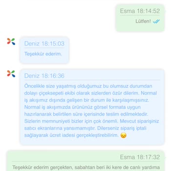Çiçek Sepeti Sorumsuzluğu