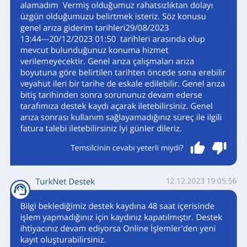 Kullanılmayan İnternete Fatura Ödeme:turknet
