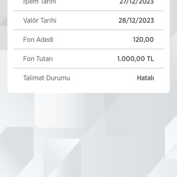 Ziraat Bankası Talimat Durumu Hatalı