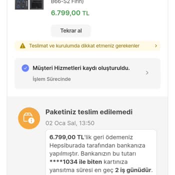 Hepsiburada Siparişim Gelmeden İadeye Gitmiş