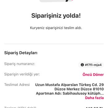 Öncü Döner Geciken Sipariş Ve Gelmemesi