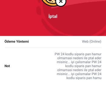 Pizza Hut Paramı Geri Versin