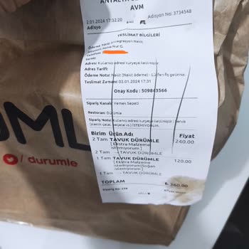 Yemeksepeti Sipariş Etmediğim Yerden Sipariş Getirdi