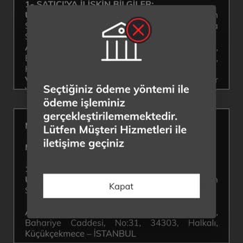 DeFacto Sipariş Oluştururken Ödeme Problemi