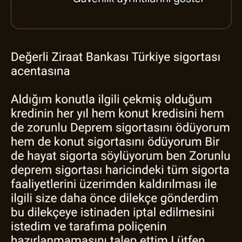 Ziraat Bankası Türkiye Sigorta Konut Sigortası İptali