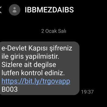 IBBMEZDAIBS (SMS) Bildirim Gelmesi