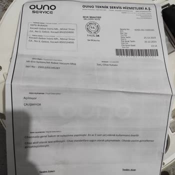 Ouno Service Ouno Yetkili Servis Hatası