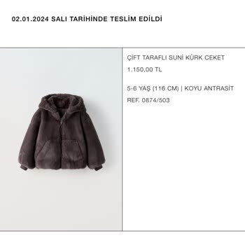 Zara Yanlış Gönderilen Ürün