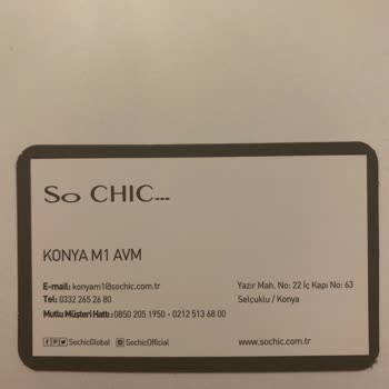 Konya M1 So Chic Ürün Kaybetti