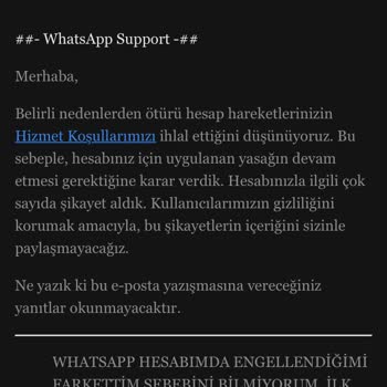 WhatsApp A Giriş Engeli