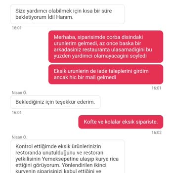 Yemeksepeti Çevrimiçi Sipariş Platformunda İade Sorunu