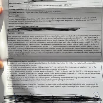Karaca Züccaciye Tüketici Hakem Heyeti Kararını Uygulamıyor