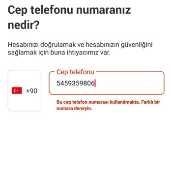 Yemeksepeti Telefon Numarası Ekleme Sorunu