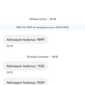 08507010095 Numaradan Sürekli Aktivasyon Mesajı