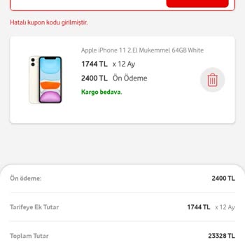 Vodafone Hatalı Kampanya Kodu