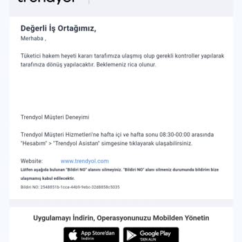 Trendyol Hakem Heyeti Kararını Uygulamama