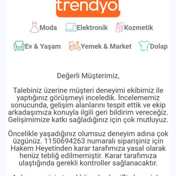 Trendyol Hakem Heyeti Kararını Uygulamama