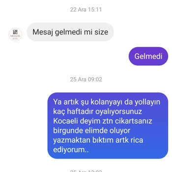 Mellon Çikolata Ürünüm Teslim Edilmedi