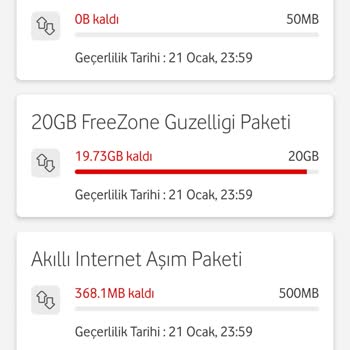 Vodafone İnternetim Olmasına Rağmen Aşım Paketi Yüklenip Ücret Alınıyor.