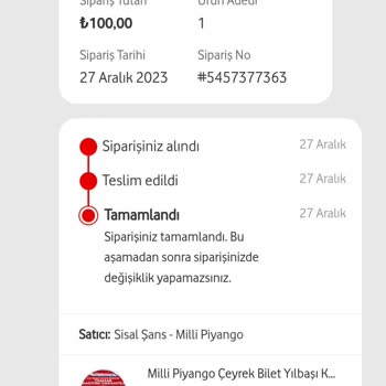 Vodafone Milli Piyango Bileti Kaybı Ve İlgisizlik