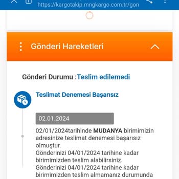 MNG Mudanya Şubesi Kargoyu Eve Teslim Etmiyor