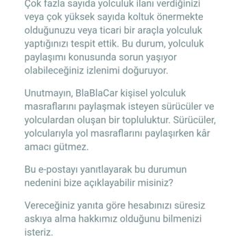 BlaBlaCar Bla Bla Üyelik Bloke