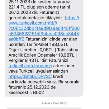 Turkcell Mobil İnternet Paketi Fatura Şikayeti