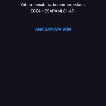 İş Bankası Yatırım Hesabınız Bulunmamaktadır